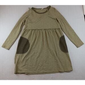 Easel Womens Patchwork Tunic Dress Sz S Heathered Brown Tan